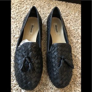 Dune Woven Tassel Black Loafer Sz 8